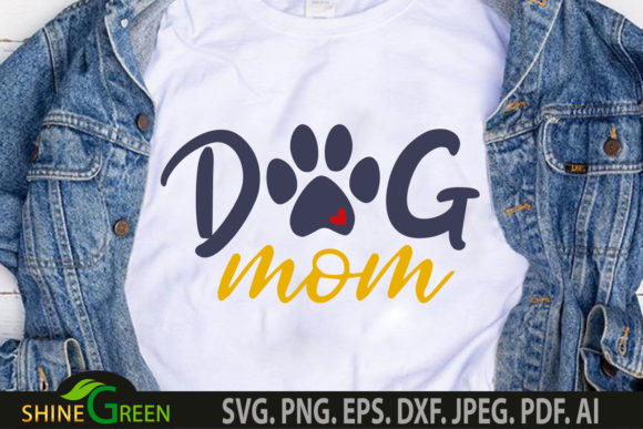 Dog Mom Heart Paw Graphics for Crafts